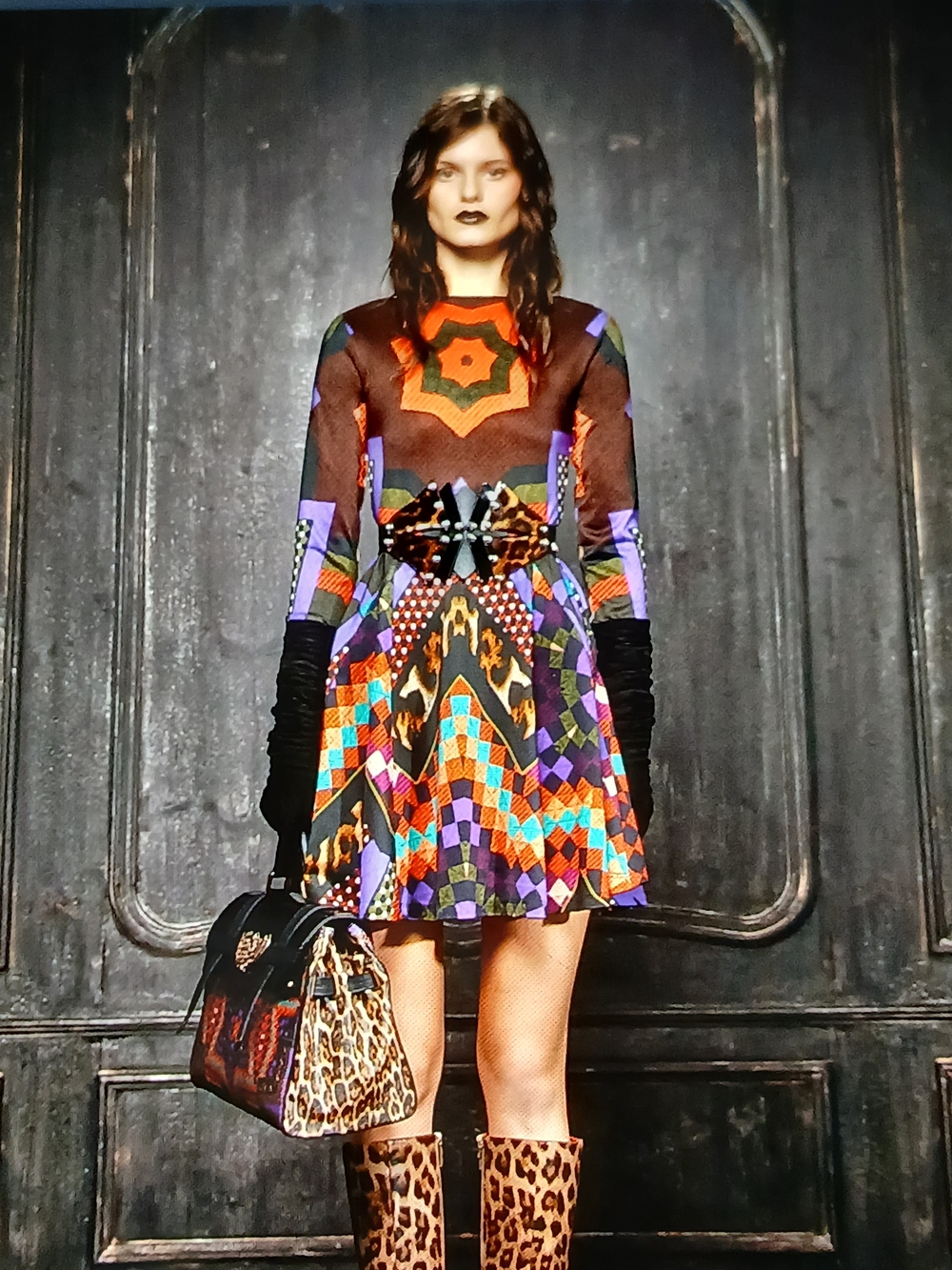 Just Cavalli By Roberto Cavalli Geometric Abstract Print Dress Pre-fall 2013